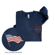 Young Wild & Free - Flag (pf&b) - BASIC Fleece Little Mama Shirt Shop LLC