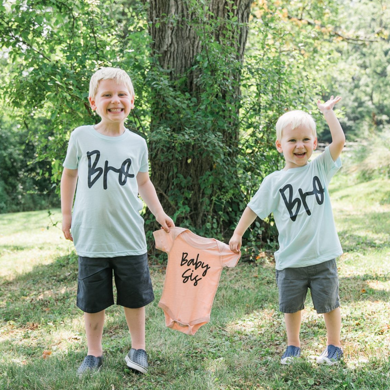 Bro - Cursive - Child Shirt Little Mama Shirt Shop