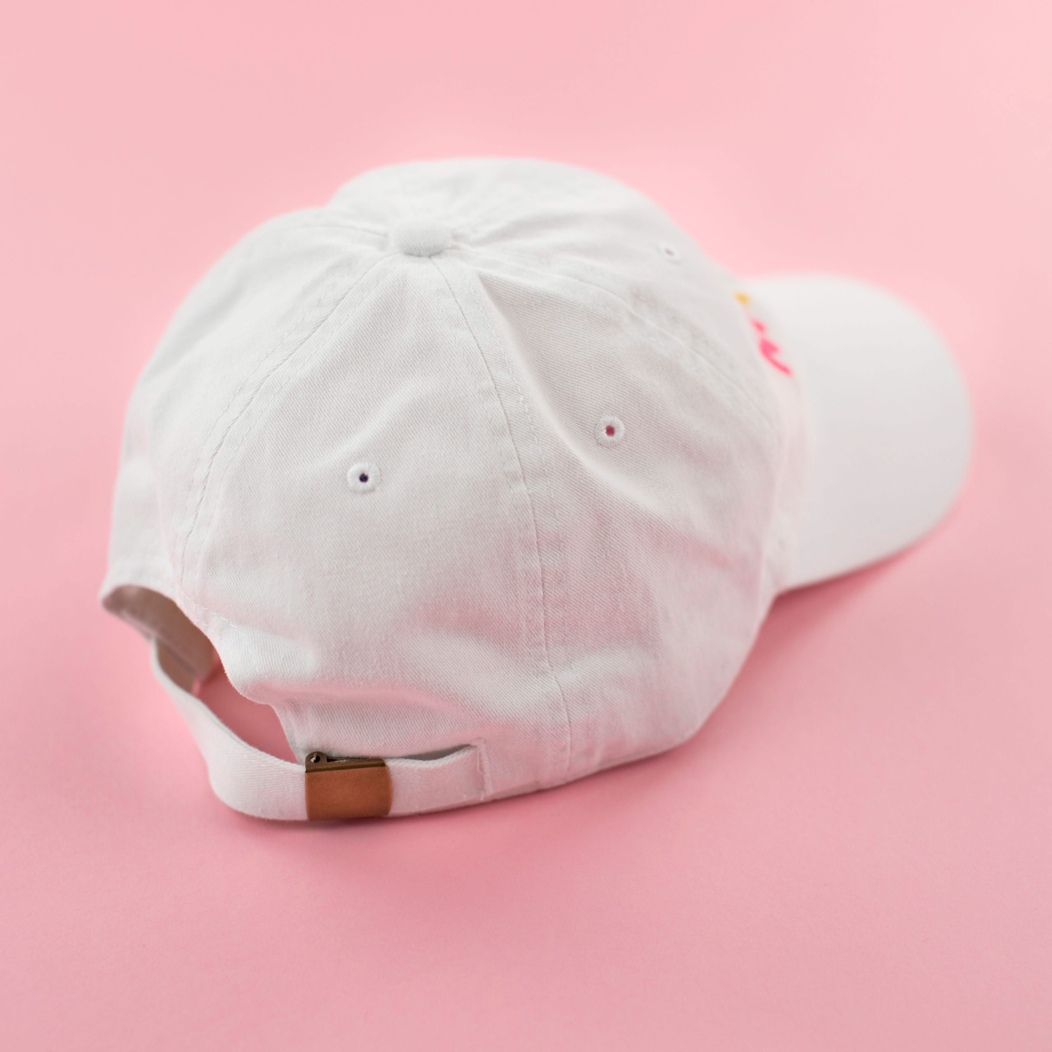 M A M A - WHITE Baseball Cap w/ Multicolor Letters Little Mama Shirt Shop