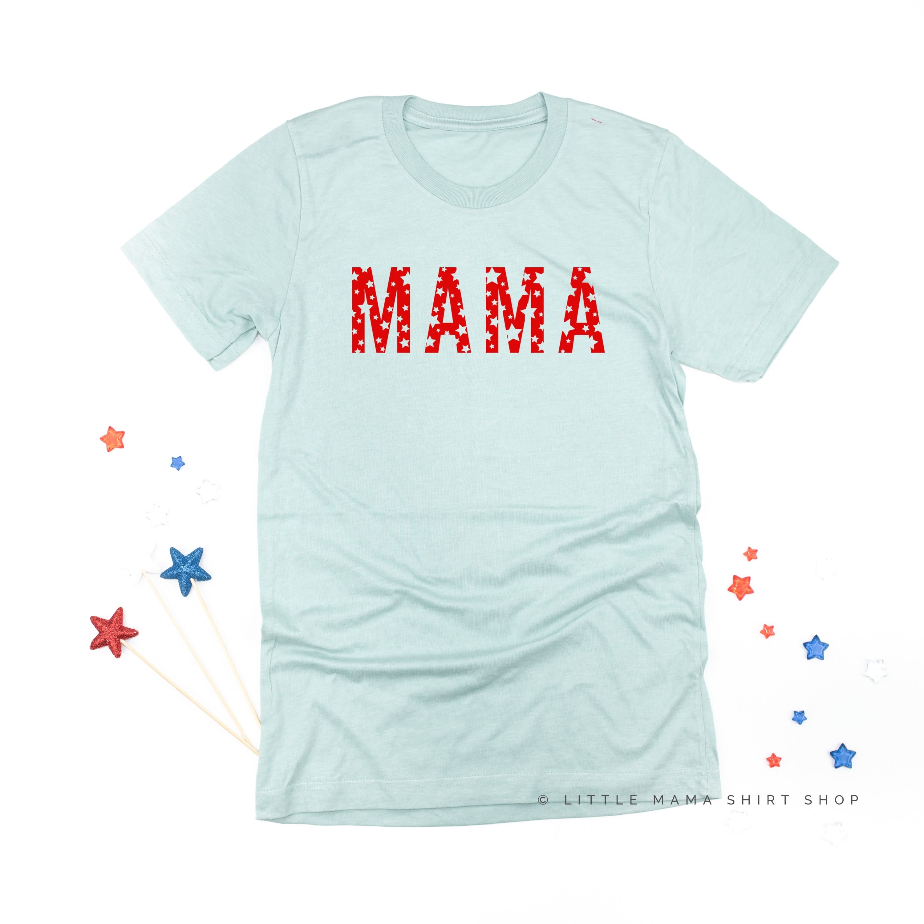 MAMA - STAR PATTERN - Unisex Tee Little Mama Shirt Shop