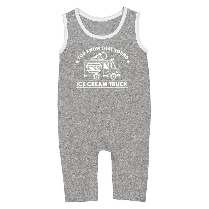 ICE CREAM - One Piece HEATHER GRAY Tank Romper - Multiple Design Options