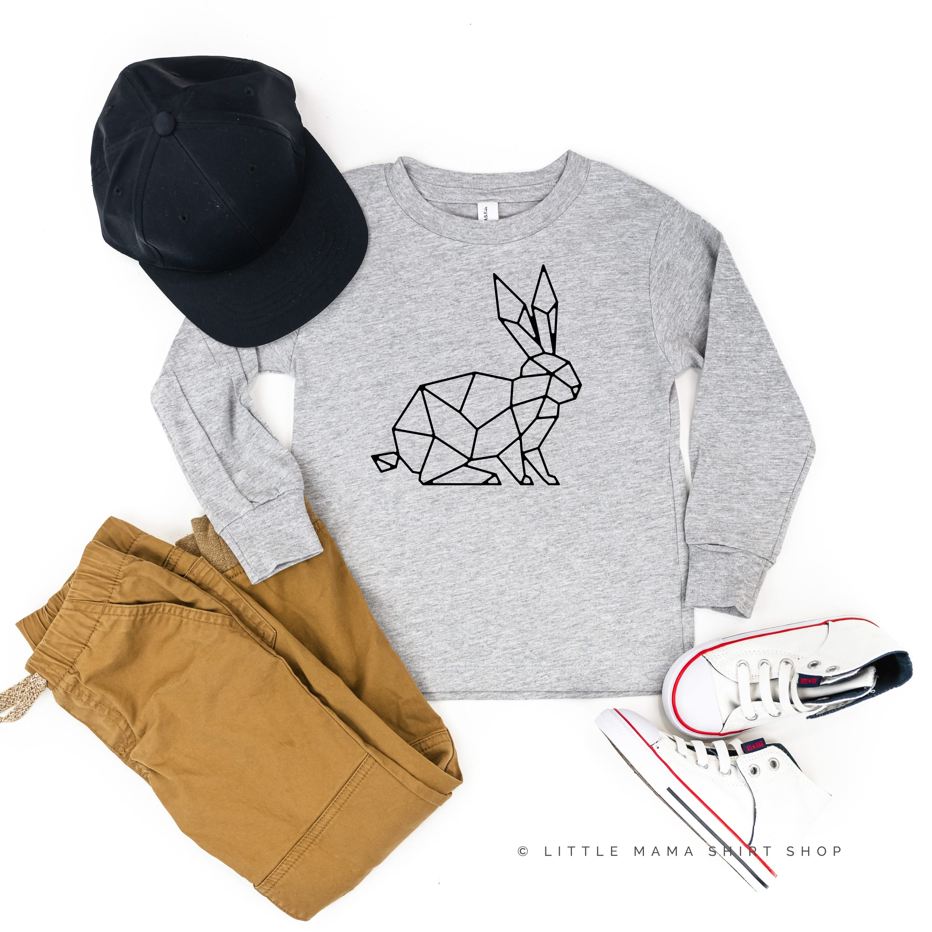 Geometric Bunny - Child LONG SLEEVE Tee Little Mama Shirt Shop