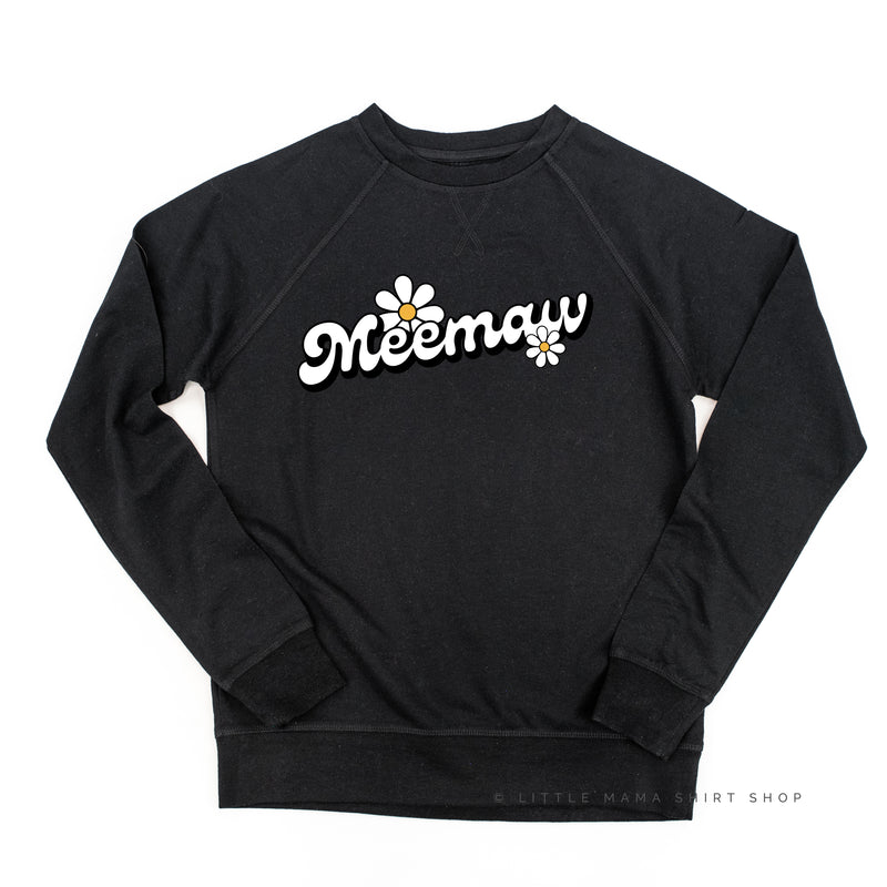 DAISY - MEEMAW (2 e's) - w/ Full Daisy on Back - Lightweight Pullover Sweater