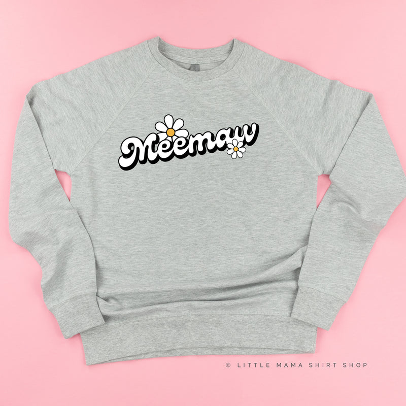 DAISY - MEEMAW (2 e's) - w/ Full Daisy on Back - Lightweight Pullover Sweater