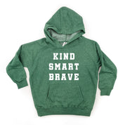 Kind Smart Brave - Varsity - Child Hoodie Little Mama Shirt Shop LLC