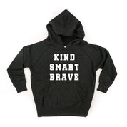 Kind Smart Brave - Varsity - Child Hoodie Little Mama Shirt Shop LLC