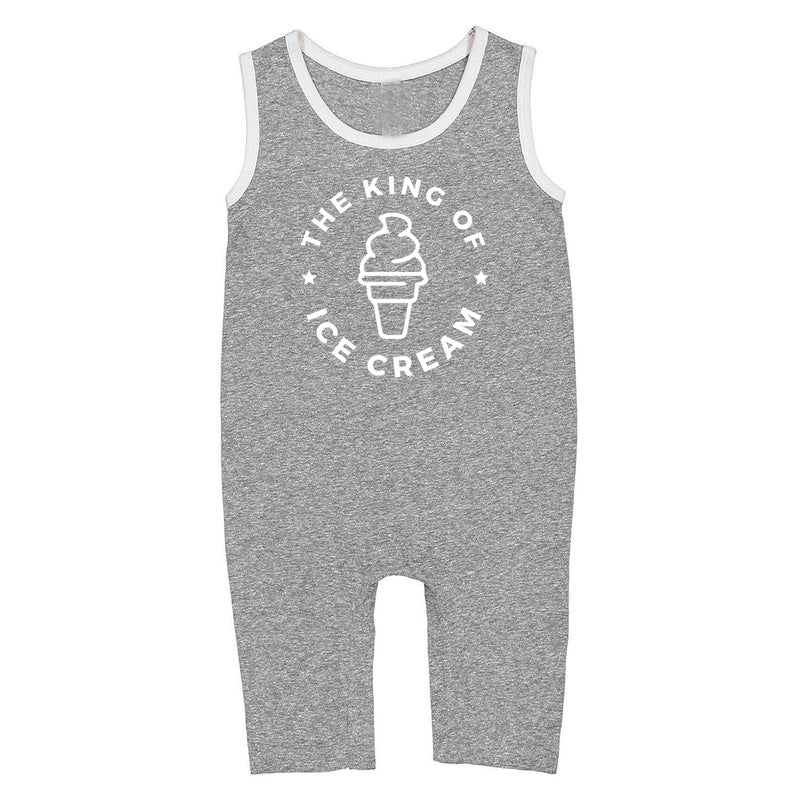 ICE CREAM - One Piece HEATHER GRAY Tank Romper - Multiple Design Options