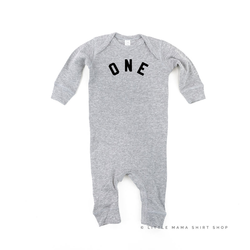 BIRTHDAY NUMBER - ONE - BLOCK FONT - One Piece Infant Sleeper