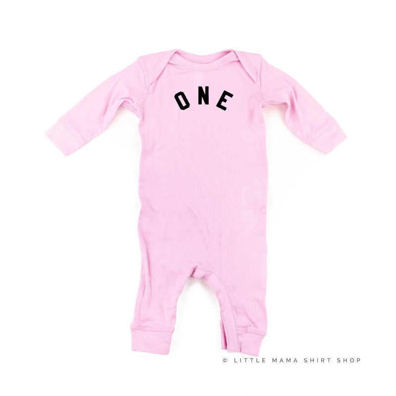 BIRTHDAY NUMBER - ONE - BLOCK FONT - One Piece Infant Sleeper