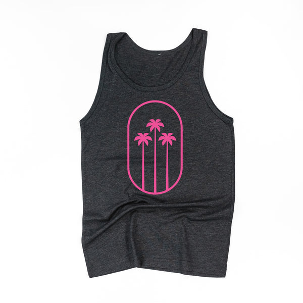 3 PALM TREES IN OVAL - Unisex Jersey Tank