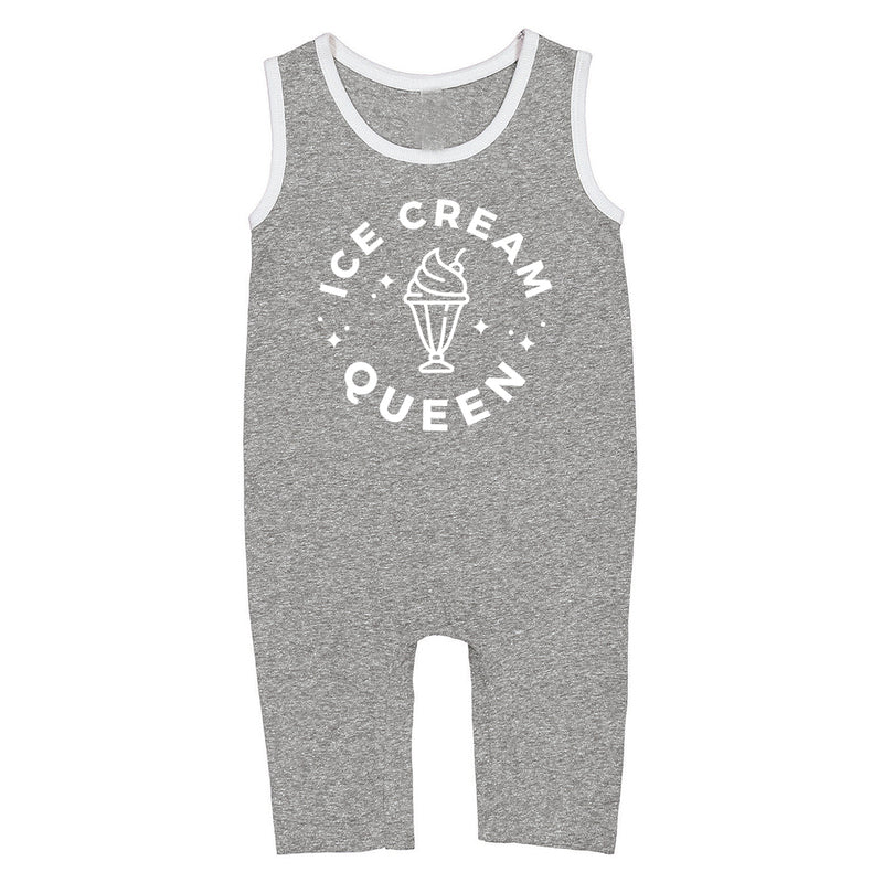 ICE CREAM - One Piece HEATHER GRAY Tank Romper - Multiple Design Options