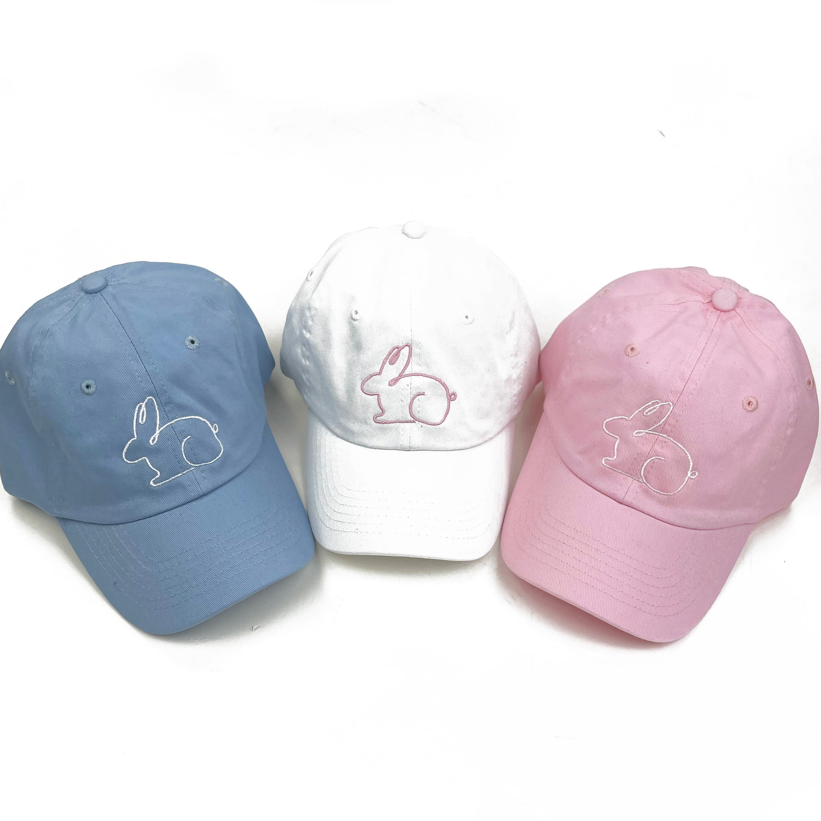 Outline Bunny - Embroidered - Child Size Hat Little Mama Shirt Shop