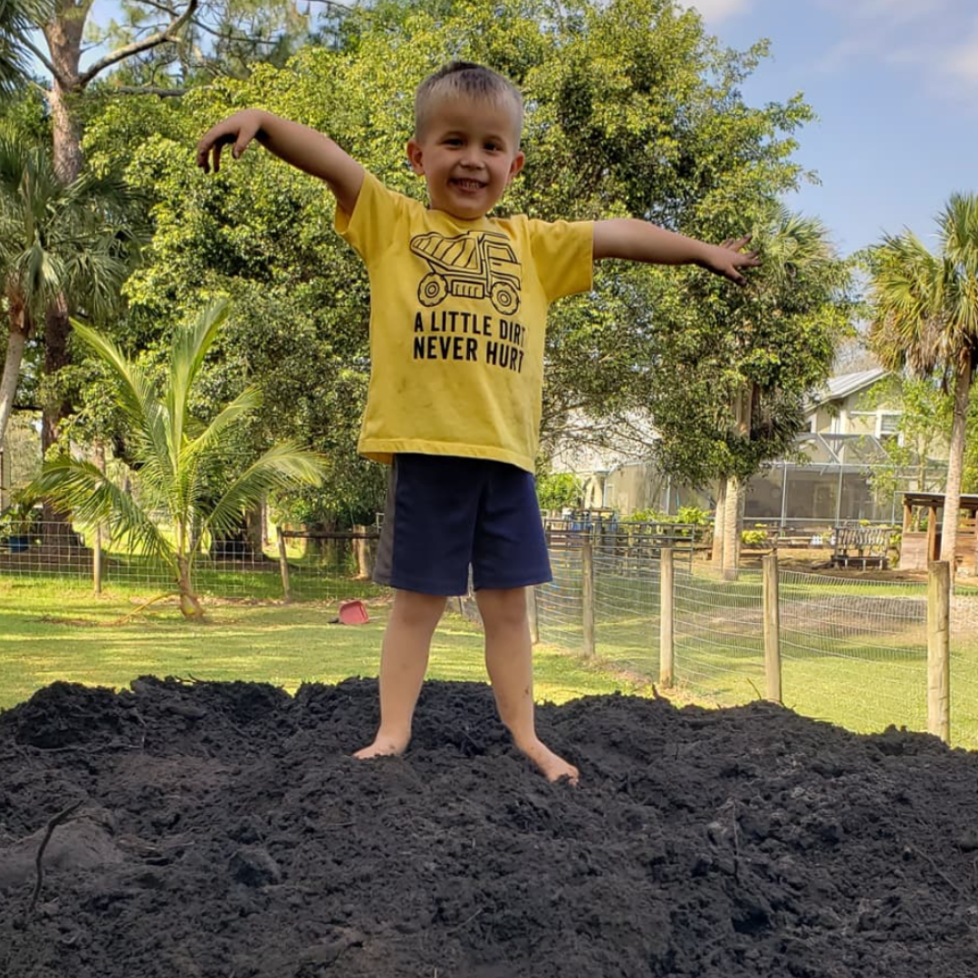 A LITTLE DIRT NEVER HURT - CONSTRUCTION - Short Sleeve Child Shirt Little Mama Shirt Shop