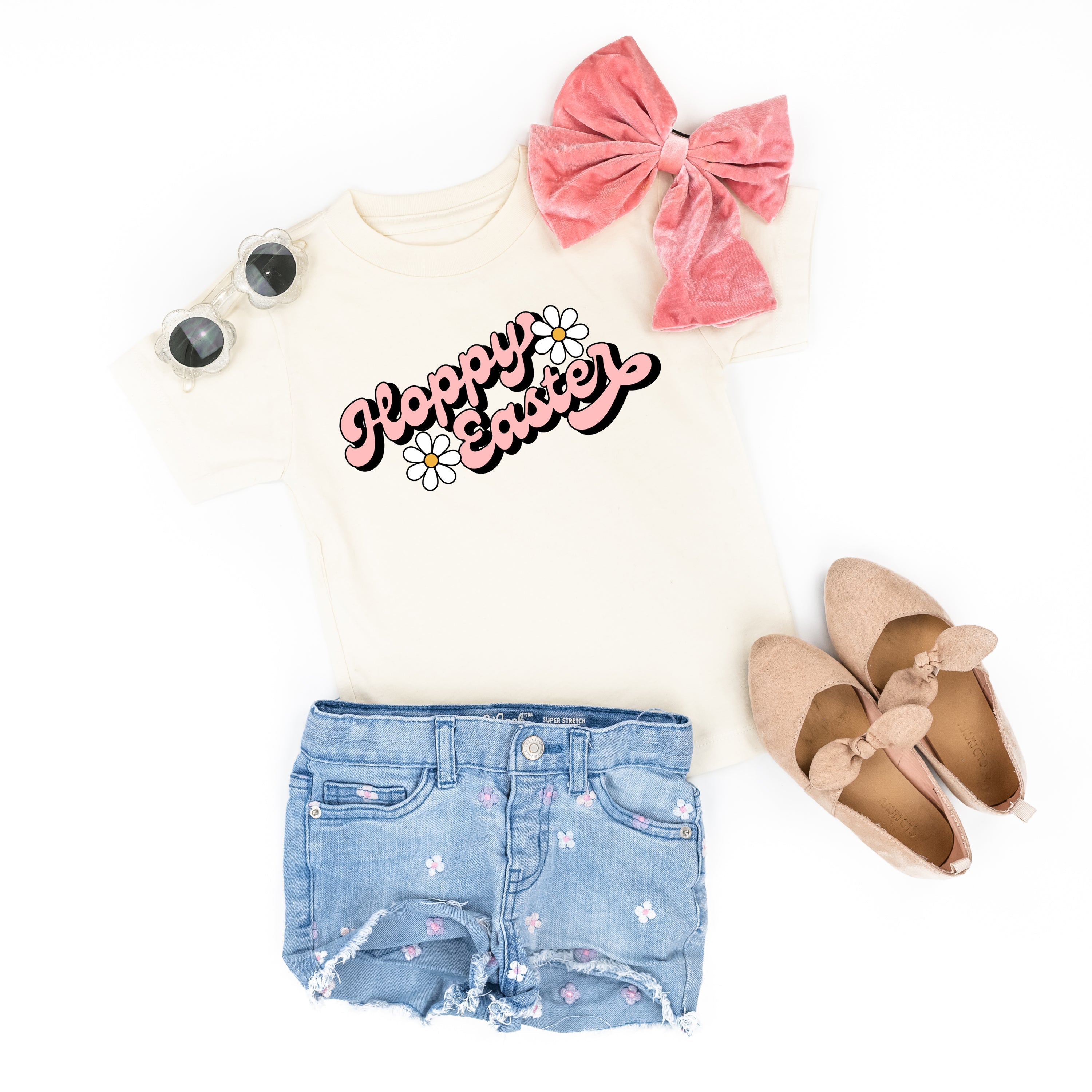 Hoppy Easter - Daisies - Child Tee Little Mama Shirt Shop