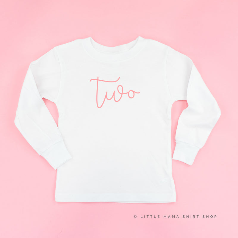 BIRTHDAY NUMBER - NEW CURSIVE - Long Sleeve Child Shirt