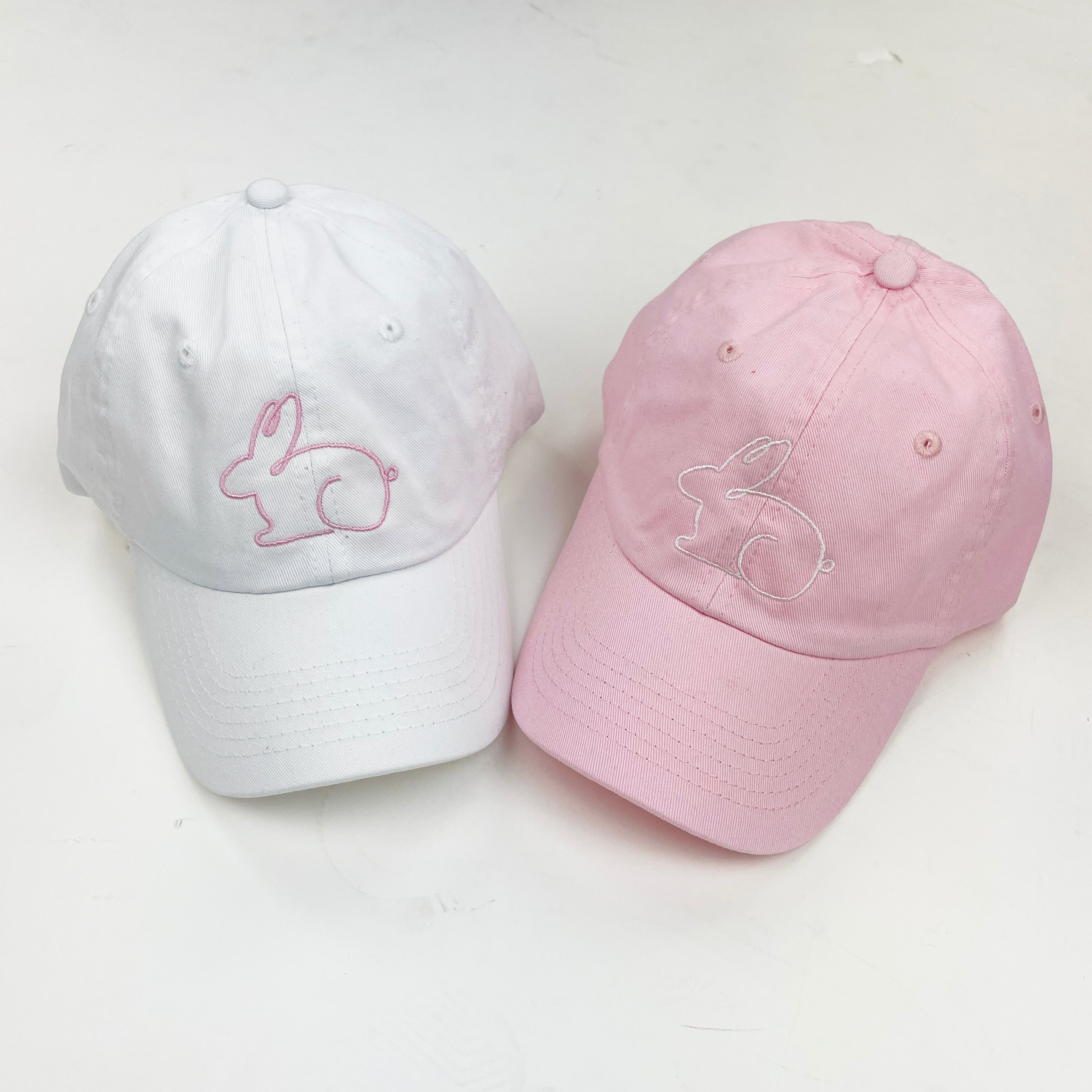 Outline Bunny - Embroidered - Child Size Hat Little Mama Shirt Shop