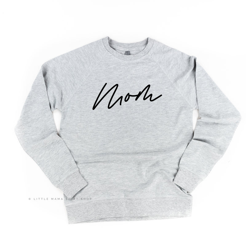 Mom (Cursive) - Basics Collection - Lightweight Pullover Sweater