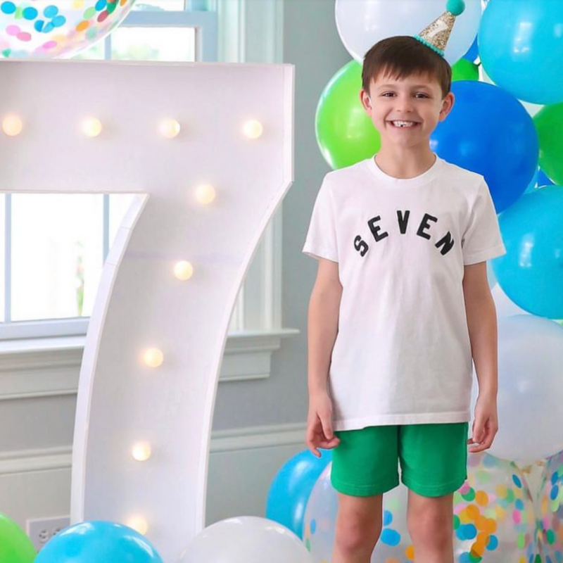 BIRTHDAY NUMBER - BLOCK FONT - Child Shirt