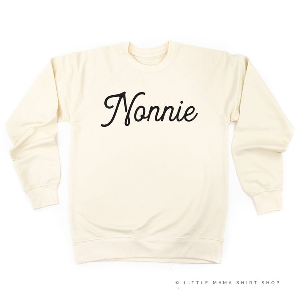 Nonnie - Script ﻿- Lightweight Pullover Sweater
