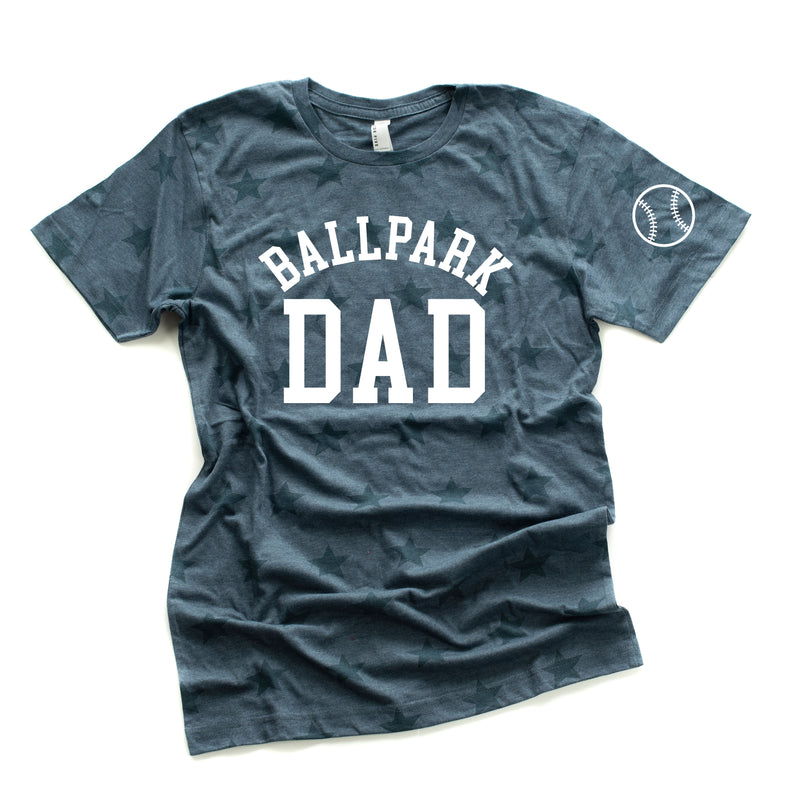 Ballpark Dad - Baseball Detail on Sleeve - Unisex STAR Tee