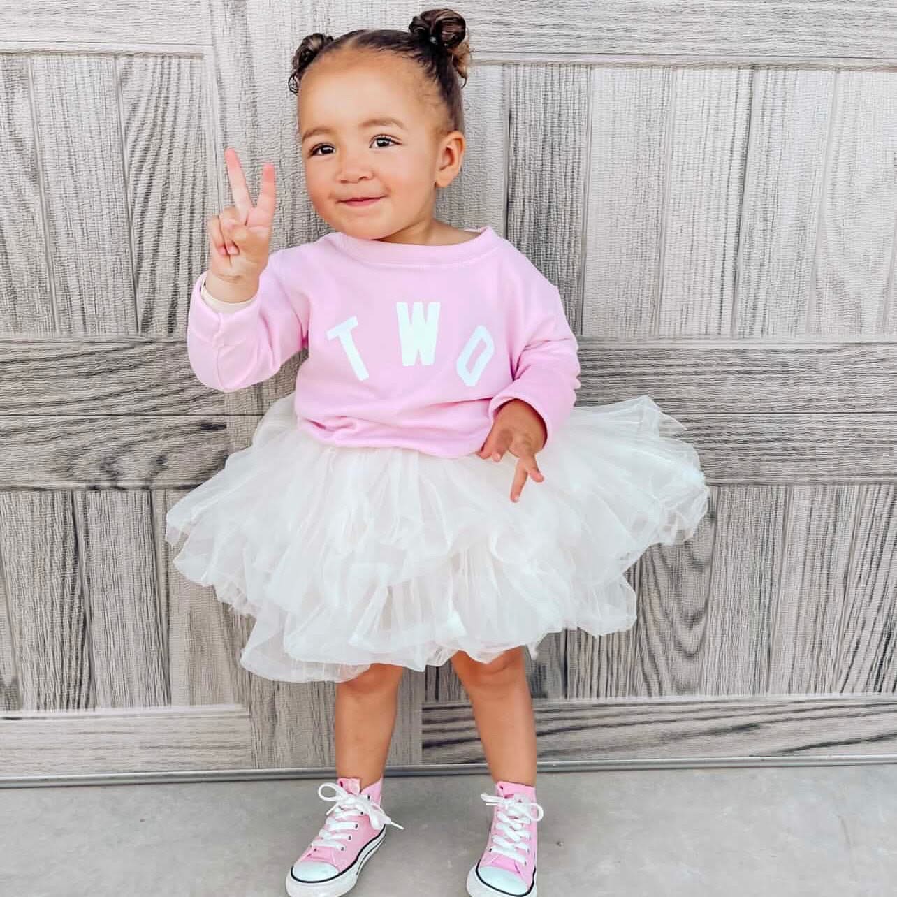 BIRTHDAY NUMBER - BLOCK FONT - Child Sweater Little Mama Shirt Shop