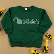 3 IN A ROW - CONSTRUCTION TRUCKS - Child Sweater Little Mama Shirt Shop