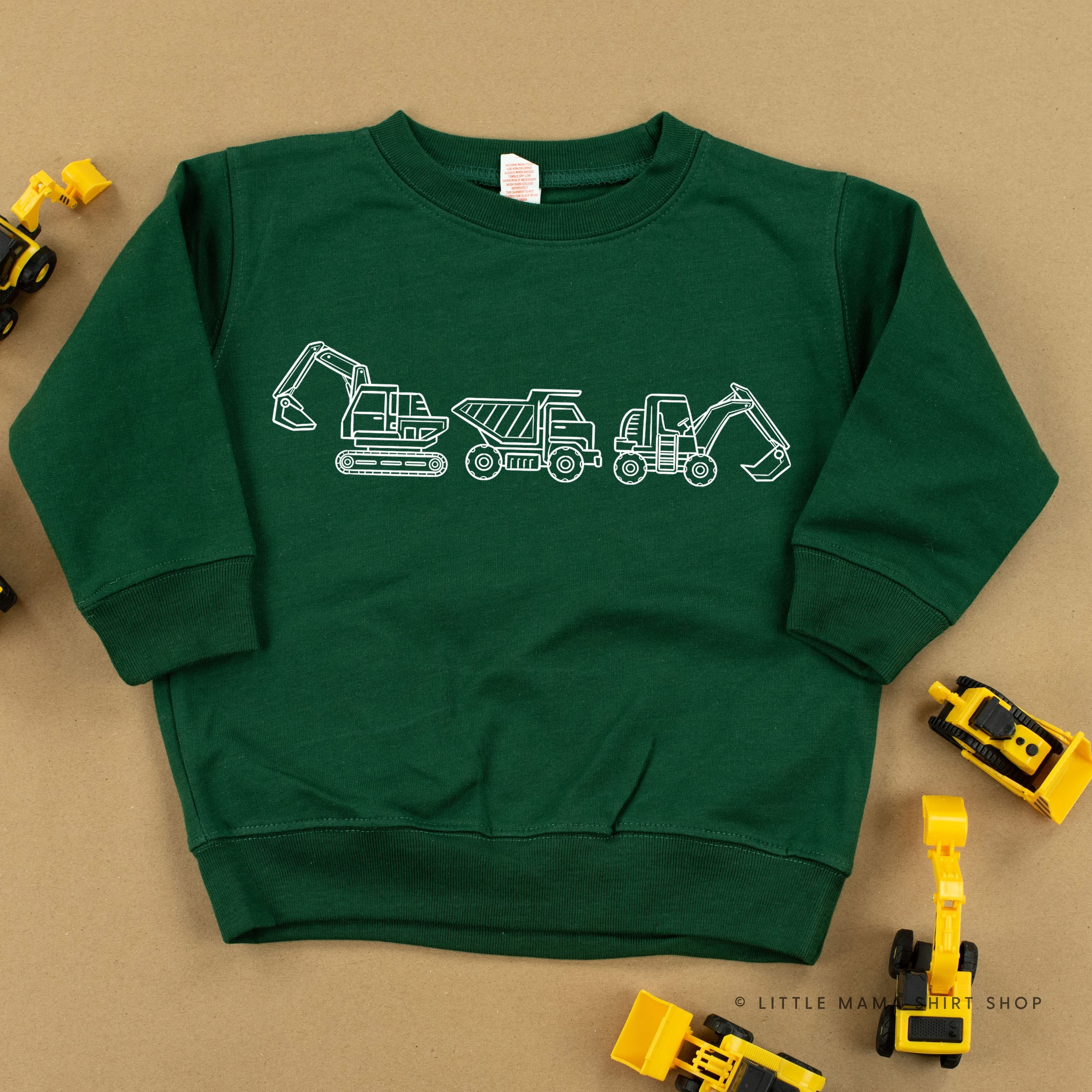 3 IN A ROW - CONSTRUCTION TRUCKS - Child Sweater Little Mama Shirt Shop