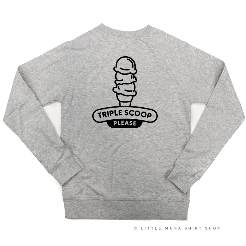 Ice Cream Truck - Triple Scoop on Back - Lightweight Pullover Sweater