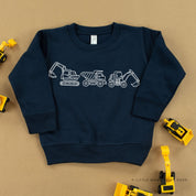3 IN A ROW - CONSTRUCTION TRUCKS - Child Sweater Little Mama Shirt Shop