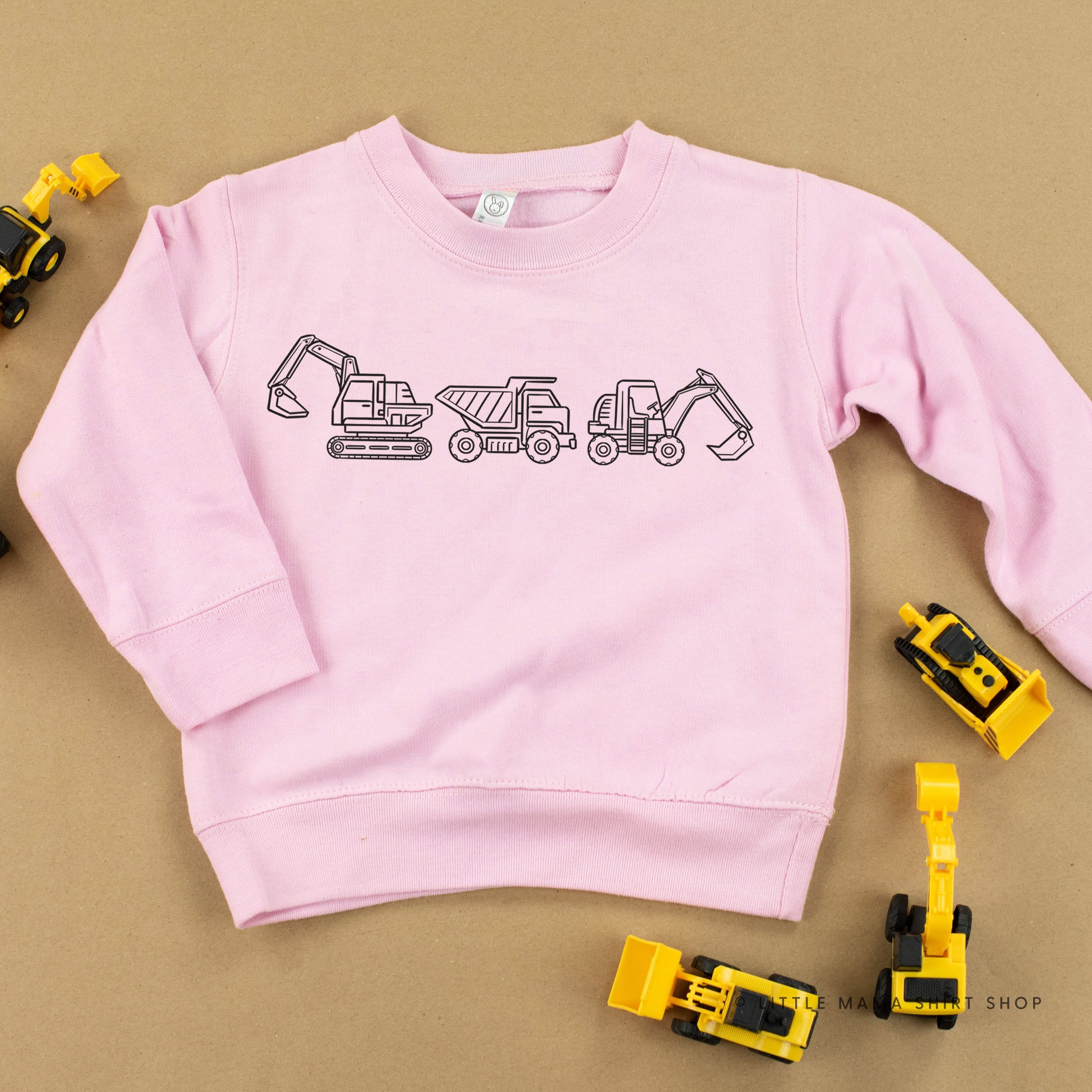 3 IN A ROW - CONSTRUCTION TRUCKS - Child Sweater Little Mama Shirt Shop