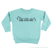 3 IN A ROW - CONSTRUCTION TRUCKS - Child Sweater Little Mama Shirt Shop