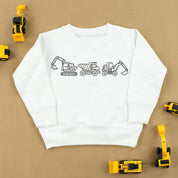 3 IN A ROW - CONSTRUCTION TRUCKS - Child Sweater Little Mama Shirt Shop