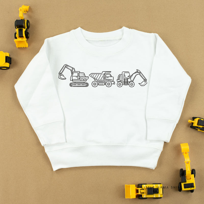 3 IN A ROW - CONSTRUCTION TRUCKS - Child Sweater