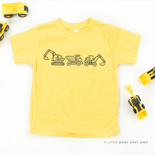 3 IN A ROW - CONSTRUCTION TRUCKS - Short Sleeve Child Shirt