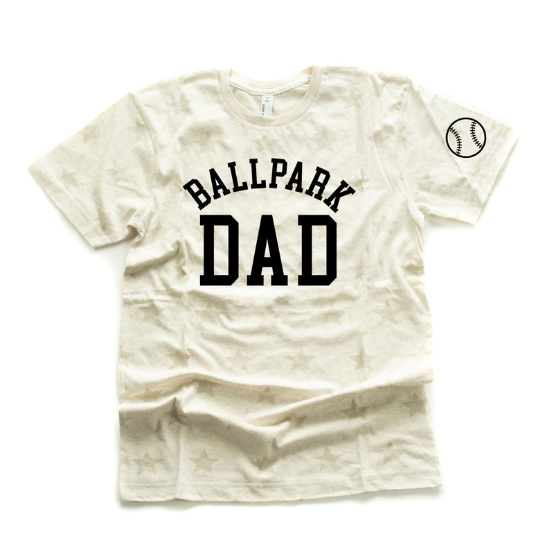 Ballpark Dad - Baseball Detail on Sleeve - Unisex STAR Tee