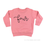 BIRTHDAY NUMBER - NEW CURSIVE - Child Sweater Little Mama Shirt Shop