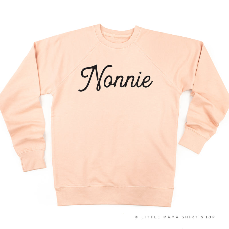 Nonnie - Script ﻿- Lightweight Pullover Sweater