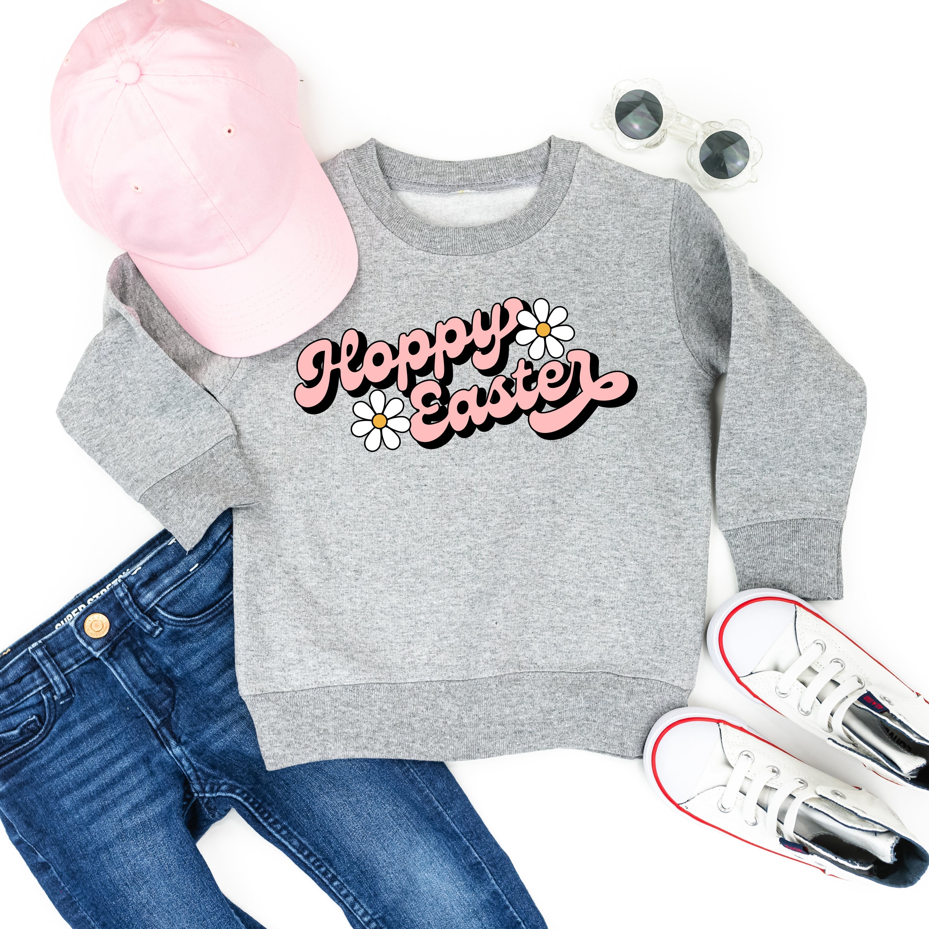 Hoppy Easter - Daisies - Child Sweater Little Mama Shirt Shop