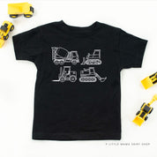 4 CONSTRUCTION TRUCKS - Short Sleeve Child Shirt Little Mama Shirt Shop