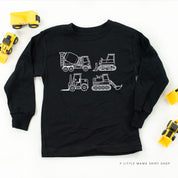 4 CONSTRUCTION TRUCKS - Long Sleeve Child Shirt Little Mama Shirt Shop