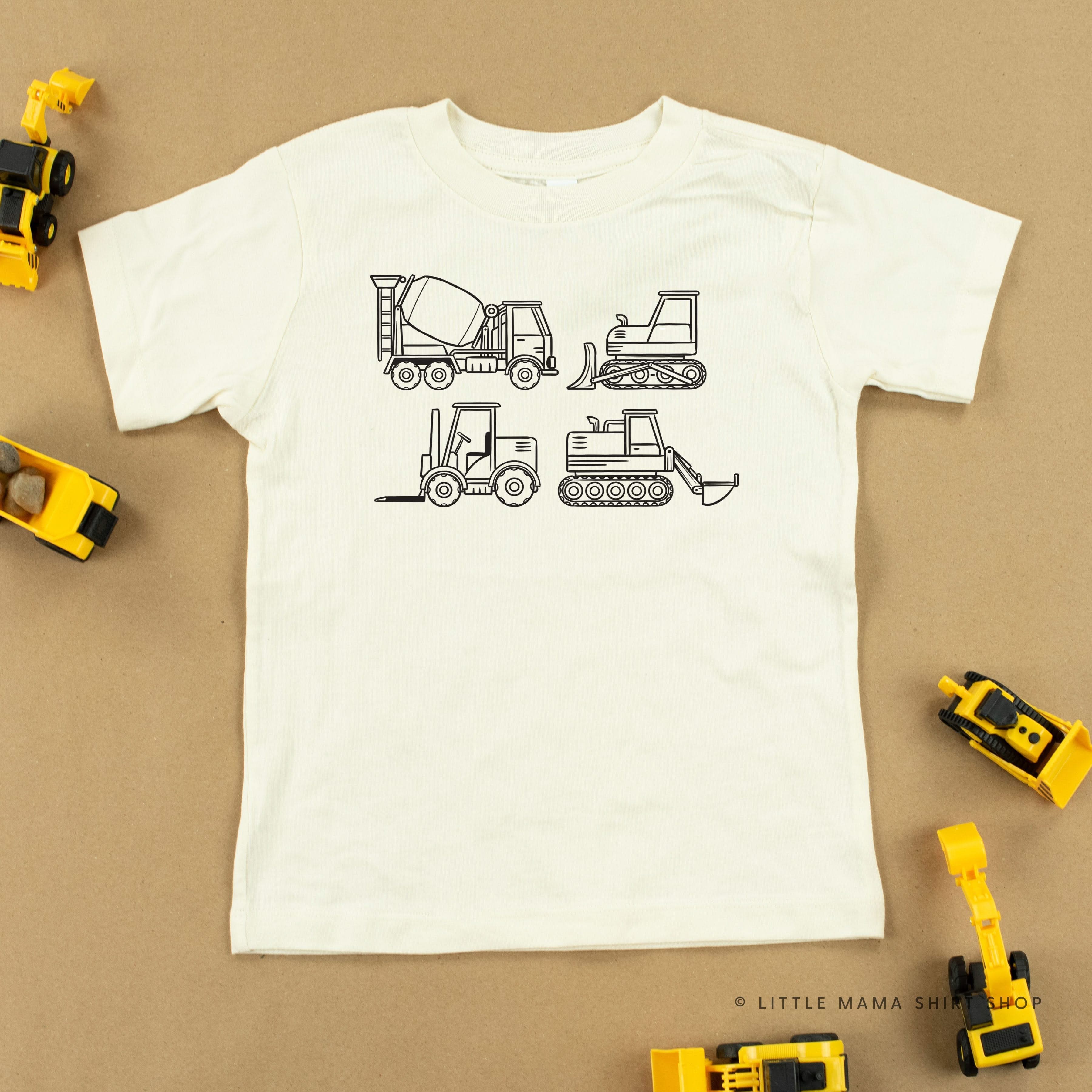 4 CONSTRUCTION TRUCKS - Short Sleeve Child Shirt Little Mama Shirt Shop