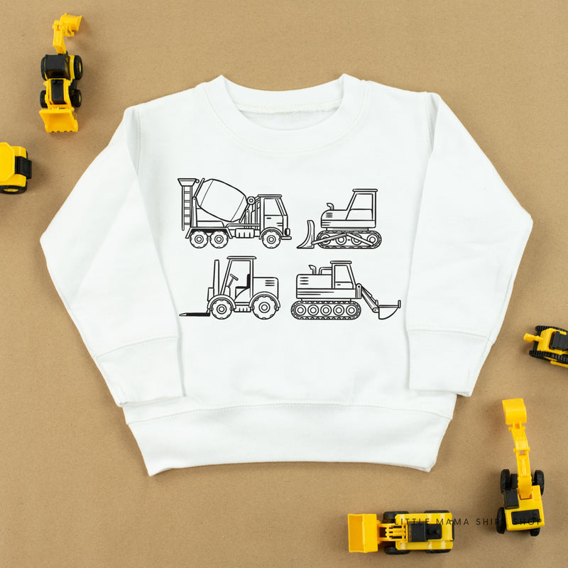 4 CONSTRUCTION TRUCKS - Child Sweater