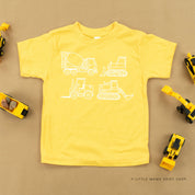 4 CONSTRUCTION TRUCKS - Short Sleeve Child Shirt Little Mama Shirt Shop