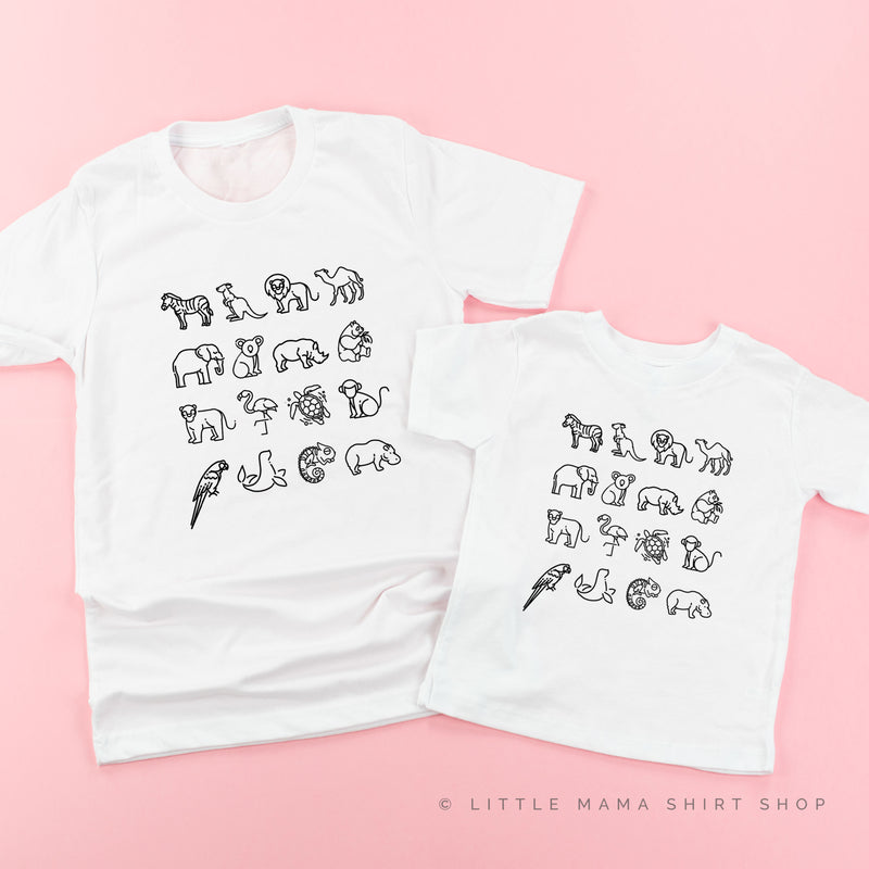 4x4 ZOO ANIMALS - Set of 2 Matching Shirts