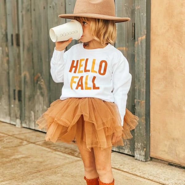 HELLO FALL - BLOCK FONT - Child Sweater