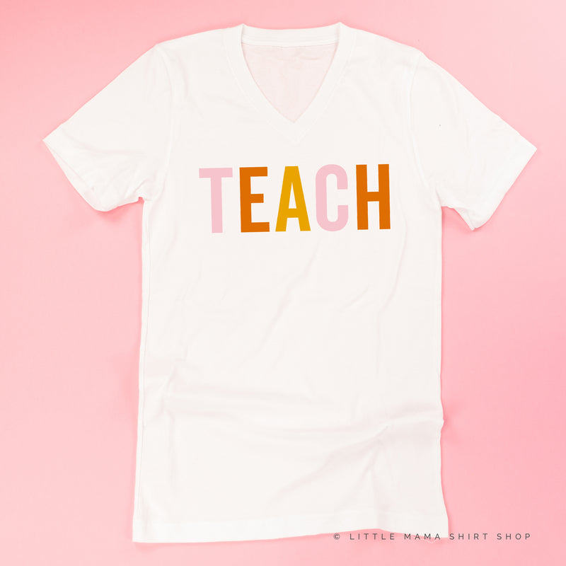 TEACH - Pink+Orange+Yellow - Unisex Tee