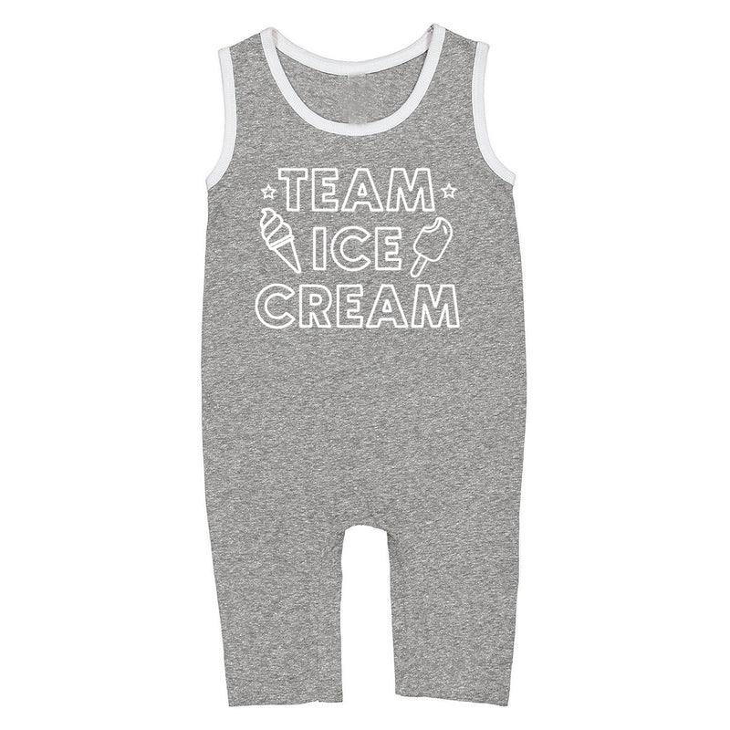 ICE CREAM - One Piece HEATHER GRAY Tank Romper - Multiple Design Options