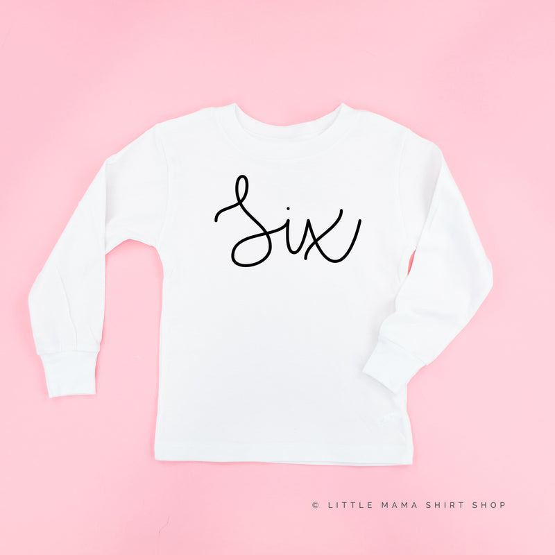 BIRTHDAY NUMBER - NEW CURSIVE - Long Sleeve Child Shirt