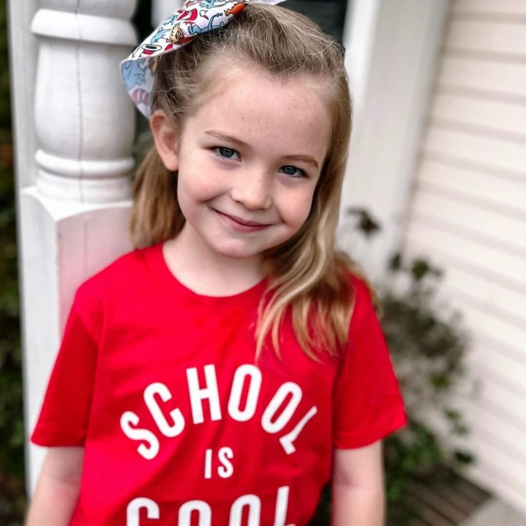 School is Cool - Short Sleeve Child Shirt Little Mama Shirt Shop