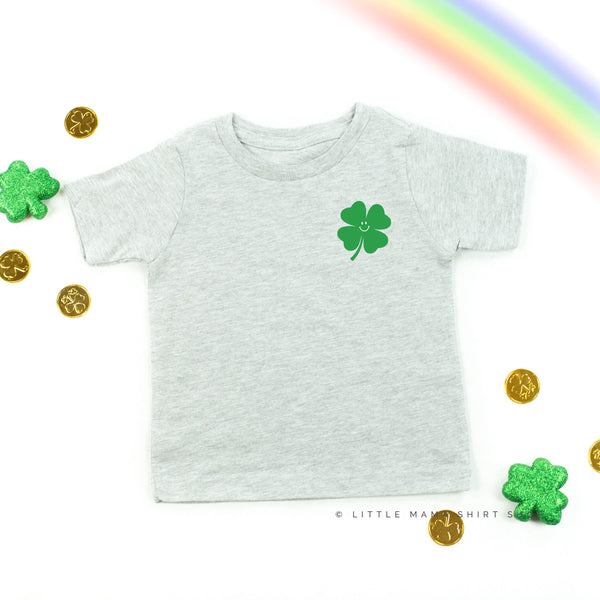 Little Happy Shamrock (Front) w/ It's a Good Day to Have a Lucky Day (Back) - Short Sleeve Child Shirt